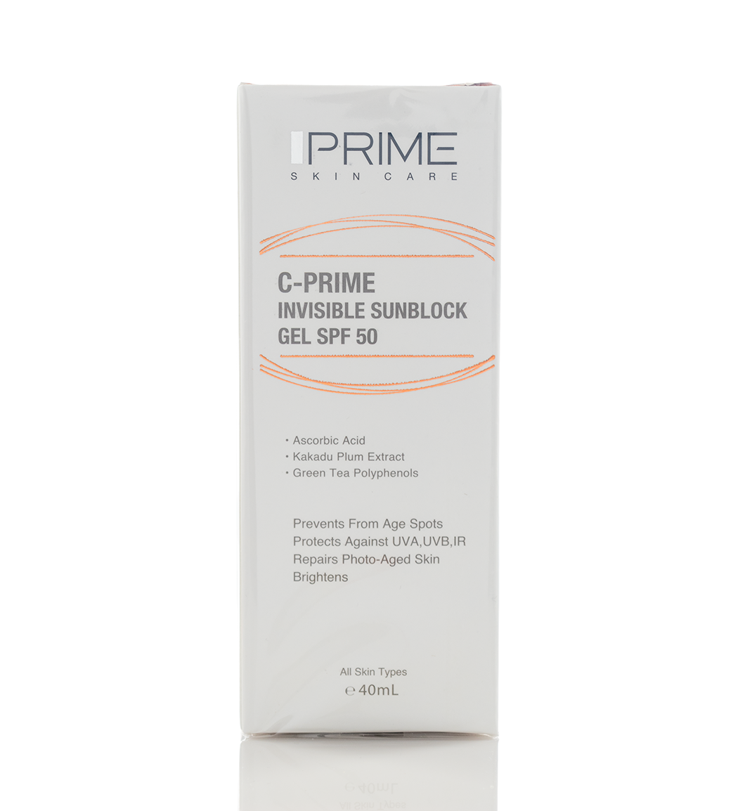 ژل ضد آفتاب حاوی ویتامین سی پریم Prime C Prime Invisible SPF50 Sunblock Gel