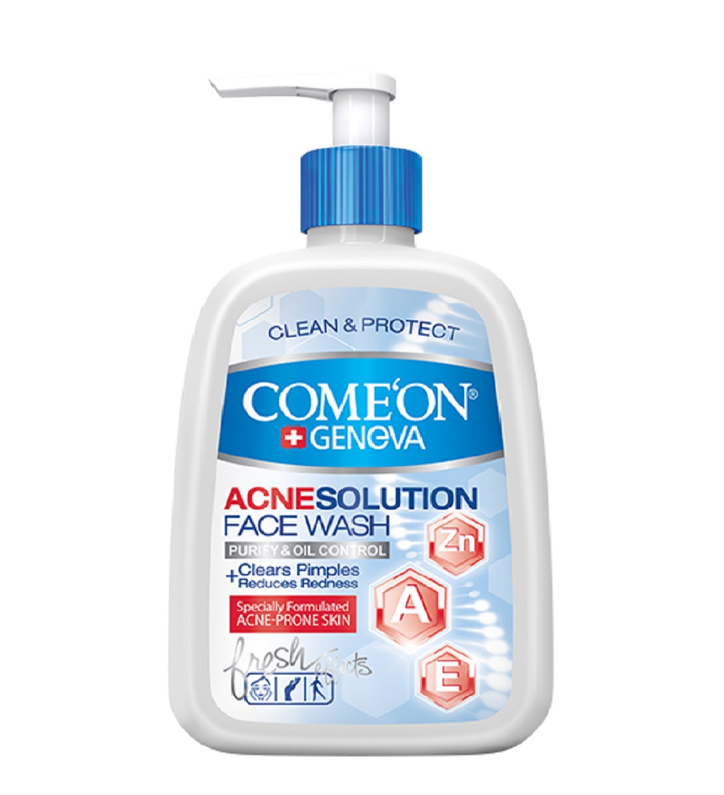 ژل شستشوی صورت مخصوص پوست‌های چرب و جوشدار 500میل کامان Comeon Daily Face Wash For Oily Skin 500ml