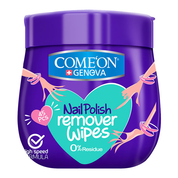 دستمال مرطوب پاک کننده لاک ناخن 45عددی کامان Comeon Nail Polish Remover Wipes 45pcs